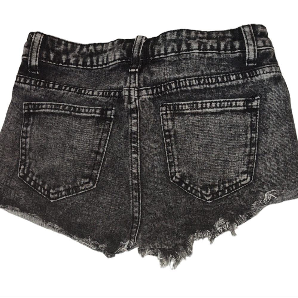 SHEIN Ripped Raw Hem Denim Jean Booty Shorts Waist 24"Length 8-9"